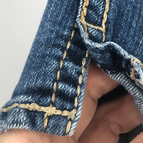 Silver Jeans Womens 27 Twisted Bootcut Distressed Denim Whiskered Blue - Picture 8 of 16